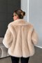 Selene Soft Textured Lined Oversize Women's Imported Fabric Fur Coat - 3