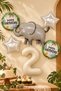 Set of 5 with 2 Year Old Elephant Foil Balloons and Number Balloon Safari Theme Balloon Set Set42