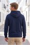 Unisex Navy Blue Hooded Sweatshirt 3 Thread Threaded Plain Hoodie with Kangaroo Pocket - 4