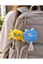 2-Piece Plush Keychain Set with Yellow Owl and Blue Pom-Pom Figures, Cute Bag Ornament, School and Backpack Accessory - 8
