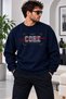 Unisex Printed Oversize Thick 2 Thread Ribbed Crew Neck Sweatshirt