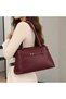 Genuine Leather Women's Hand and Shoulder Bag Burgundy