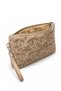 Suede Star Embroidered Portfolio Handbag with Wrist Strap Lined Suede Clutch Bag - 2