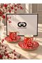 2-Person Porcelain Latte Red Coffee Cup Set 100 ml
