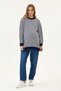 Maternity Striped Sweater, Detailed with Openable Buttons on the Sides (Navy Blue) - 6