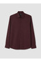 Peak New Season Burgundy Slim Fit Dobby Men's Shirt - 5