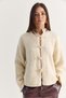 Women's Cream Chinese Button Detailed Stand Collar Soft Textured Knitwear Cardigan 9123 60286735 - 2