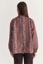 Women's Bitter Brown Shawl Patterned Stand Collar Lined Pocket Detailed Zippered Satin Textured Jacket 5017 60286746 - 7