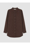 Peak New Season Brown Gabardine Women's Shirt Tunic