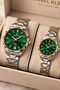 Women's Men's Lover Couple Wristwatch Set of 2 - Steel Band 3 Atm Water Resistant Japanese Movement - Stylish Gift Boxed Dke2064C1 - 2
