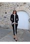Women's Contrast Gold Button Detailed Ribbed Ecru Knitwear Dress