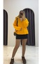 Oversized Knitted Sweater with Zipper - 3
