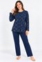Women's Plus Size Front Buttoned Long Sleeve Mom Pajama Set 100% Cotton