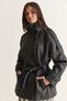 Women's Anthracite Stand Collar Belted Double Breasted Buttoned Lined Pocket Detailed Cashmere Coat 5295 60286751 - 5