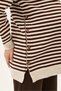 Maternity Striped Sweater, Detailed with Openable Buttons on the Sides (Beige) - 5