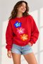Hibiscus Flower Printed Unisex Oversize Sweatshirt – Crew Neck Casual Sweatshirt