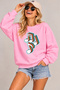 Retro Music Notes Printed Unisex Oversize Sweatshirt – Crew Neck Casual Sweatshirt