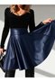 Faux Leather High Waist Flared Skirt - 3