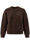 Women's Brown Crew Neck Ultra Soft Textured Sweater