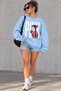 Pink Panther with Glasses and Pink Text Printed Unisex Oversize Sweatshirt – Crew Neck Casual Sweatshirt