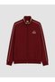 Ozmarka New Season Burgundy Stand Collar Men's Zippered Sweatshirt - 6
