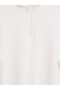 Peak New Season Ecru Stand-Up Collar Soft Touch Sweatshirt for Young Girls. - 4