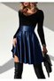 Faux Leather High Waist Flared Skirt