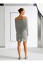Women's Knitwear Hair Braided Strapless Collared Short Dress - 3