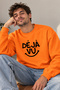 Unisex Oversize Sweatshirt with Deja Vu Written Smile Detail – Crew Neck Casual Daily Sweatshirt