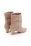 Women's Suede Short Heeled Pointed Toe Boots 5128 Mink Suede - 4