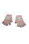 3-8 Years Old Girls' Winter Warm Knitted Gloves – Flexible Lycra Stoned Cat Design Daily School Park Gloves - 2