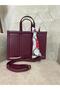 Women's Scarf Detailed Hand and Shoulder Bag with Adjustable Strap, Stylish Daily Bag - 4