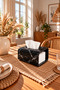 Decorative Marble Pattern Black and White Concrete Design Napkin Holder Bohemian Style Napkin Holder for Kitchen, Coffee Table, Dining Table, Restaurant - 6