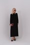 Maternity Zippered Long Sleeve Midi Length Modal Dress Black - 3