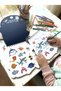 Stickered Picture Notebook Small Size Shark Themed Blue - 5