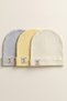 Multi-Baby Cotton Beanie Set with Cute Palm Emblem, Flexible Combed Cotton Newborn Children's Hat, Multi-Colored