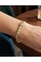 Double-Headed Panther Adjustable Gold Bracelet with Zircon Stone Detail