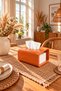 Decorative Orange Color Concrete Design Napkin Holder Bohemian Style Napkin Holder for Kitchen, Coffee Table, Dining Table, Restaurant - 5