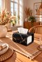 Decorative Marble Pattern Black and White Concrete Design Napkin Holder Bohemian Style Napkin Holder for Kitchen, Coffee Table, Dining Table, Restaurant - 3