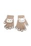 3-8 Years Old Girls' Winter Warm Knitted Gloves – Flexible Lycra Stoned Cat Design Daily School Park Gloves - 5