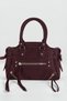 Women's Nisa Burgundy Suede Tassel Zipper and Buckle Detailed Lined Cross Strap Hand and Shoulder Bag - 2