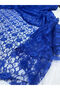 Saks Blue Lace Fabric Thin - Daisy Flower Patterned - 3