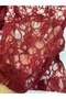 Burgundy Cordone Lace Fabric - Floral Patterned - 3
