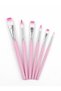 6Pcs Artist Paint Brush Set Watercolor Acrylic Gouache Synthetic Bristle Pink - 3