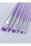 6Pcs Artist Brush Set Watercolor Acrylic Gouache Synthetic Bristle Purple - 4