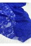 Saks Blue Lace Fabric - Rose Patterned - 3