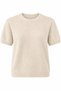 Cream Soft Textured Short Sleeve Sweater - 0086
