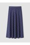 Blue Zippered Plaid Flared Skirt