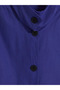 Blue Stand Collar Oversize Women's Trench Coat - 2