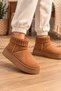 Women's Anatomical Comfortable Mini Suede Boots with Fur Inside, Thick Sole, Winter Women's Ankle Boots Shoes - 4